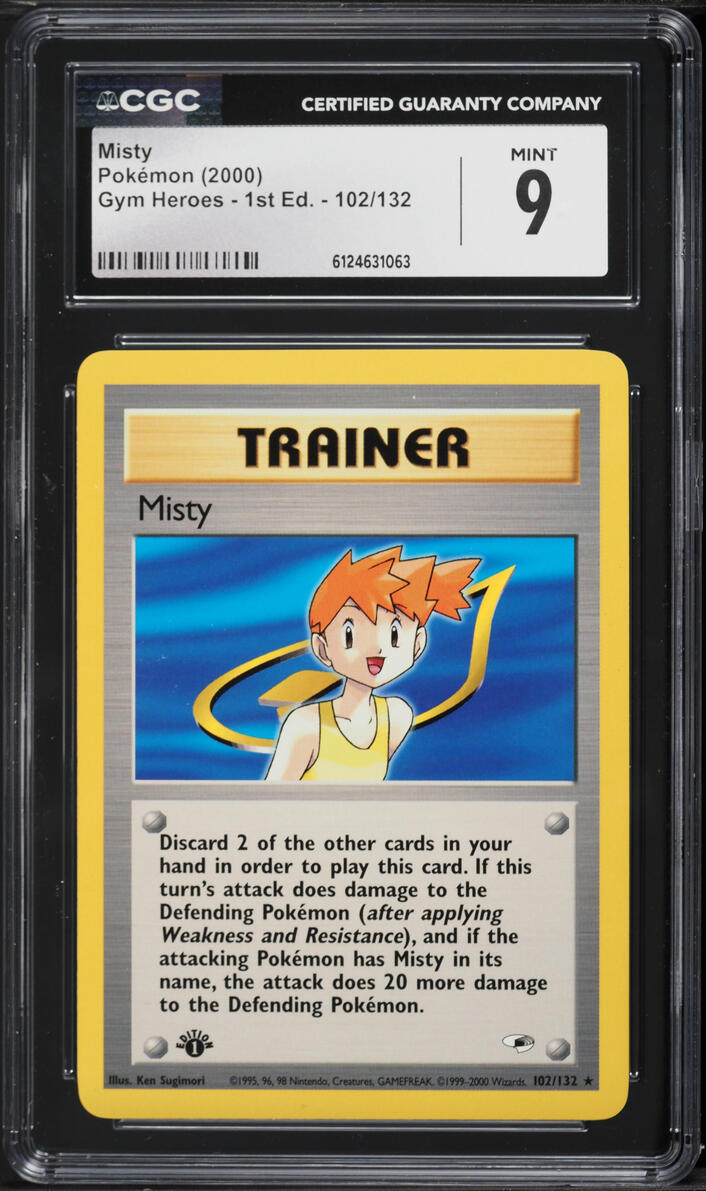 2000 Pokemon Gym Heroes 1st Edition Misty #102 CGC 9 MINT