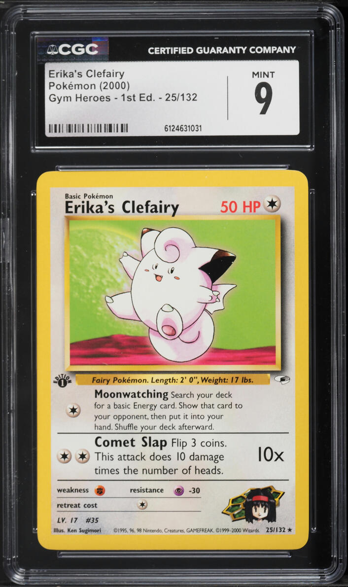 2000 Pokemon Gym Heroes 1st Edition Erika's Clefairy #25 CGC 9 MINT