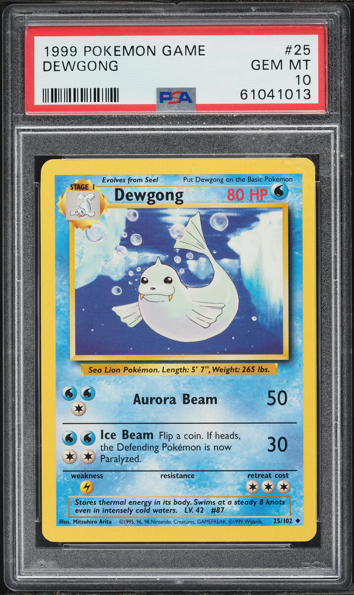 1999 Pokemon Base Set Dewgong #25 PSA 10 GEM MINT