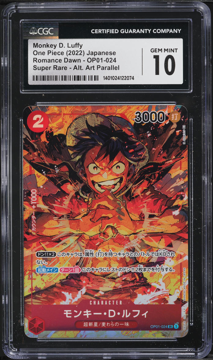 2022 One Piece Japanese Romance Dawn Monkey D. Luffy #OP01-024 CGC 10 GEM MINT