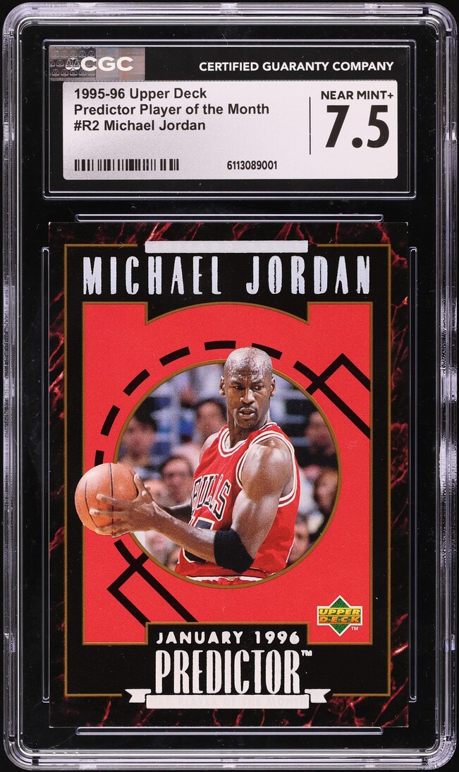 1995 Upper Deck Predictor Player Of The Month Michael Jordan #R2 CGC 7.5 NRMT+