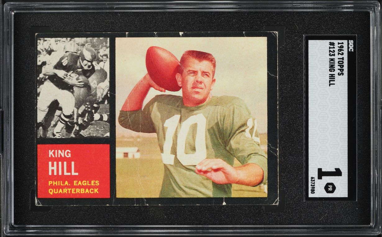 1962 Topps Football King Hill #123 SGC 1 PR