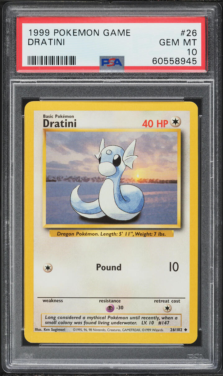 1999 Pokemon Base Set Dratini #26 PSA 10 GEM MINT
