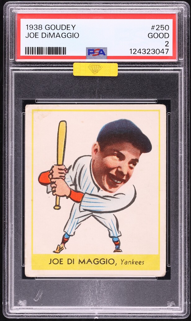 1938 Goudey Joe DiMaggio #250 MBA PSA 2 GD