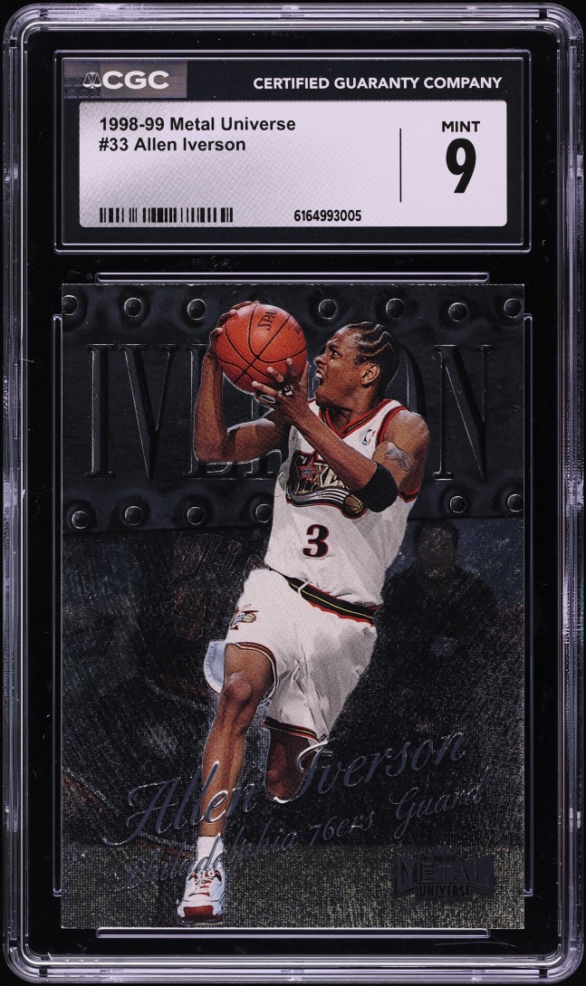 1998 Metal Universe Allen Iverson #33 CGC 9 MINT