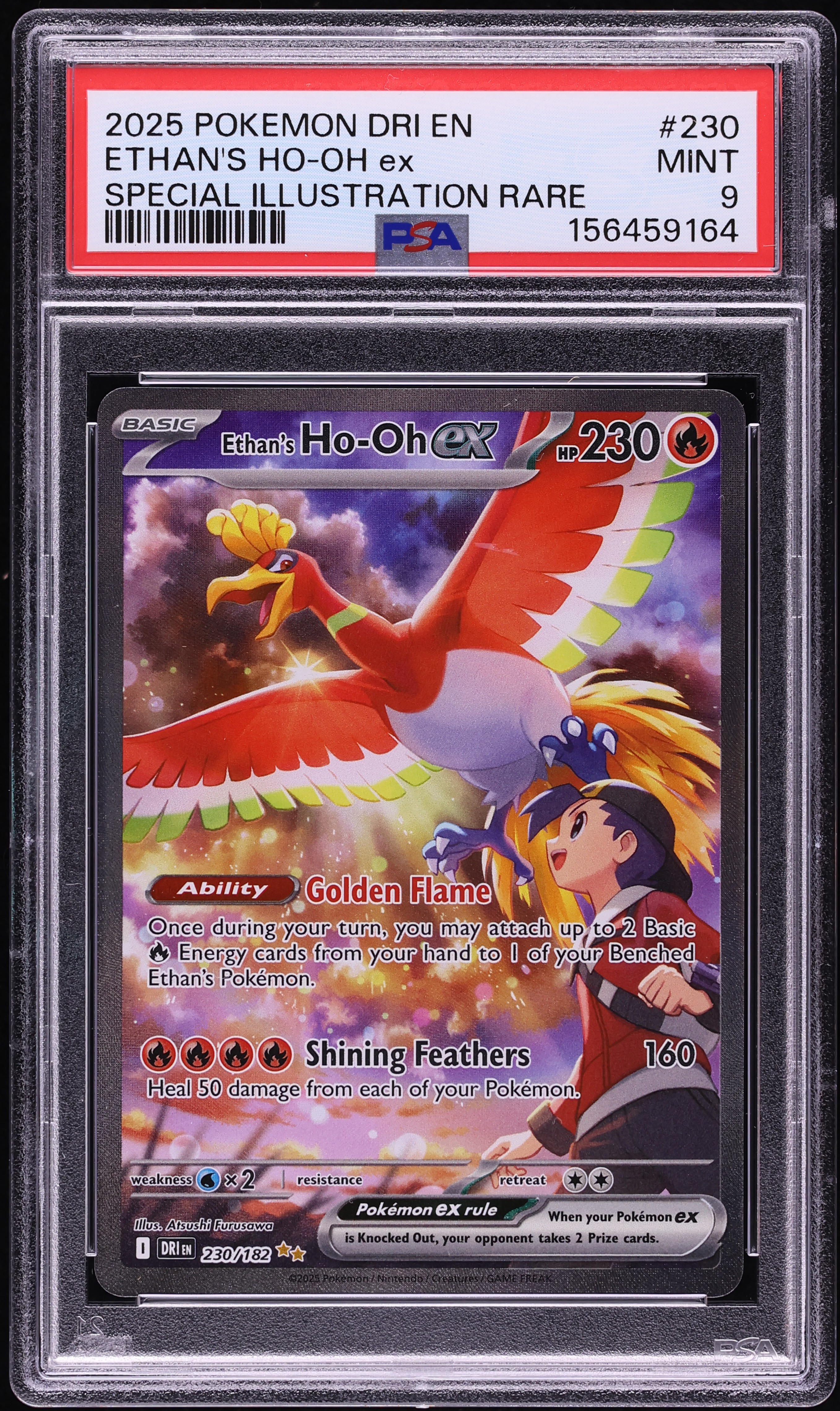 2025 Pokemon Scarlet & Violet Destined Rivals SIR Ethan's Ho-Oh ex #230 PSA 9 MINT