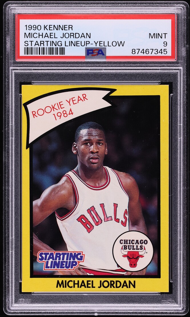 1990 Kenner Starting Lineup Yellow Michael Jordan PSA 9 MINT