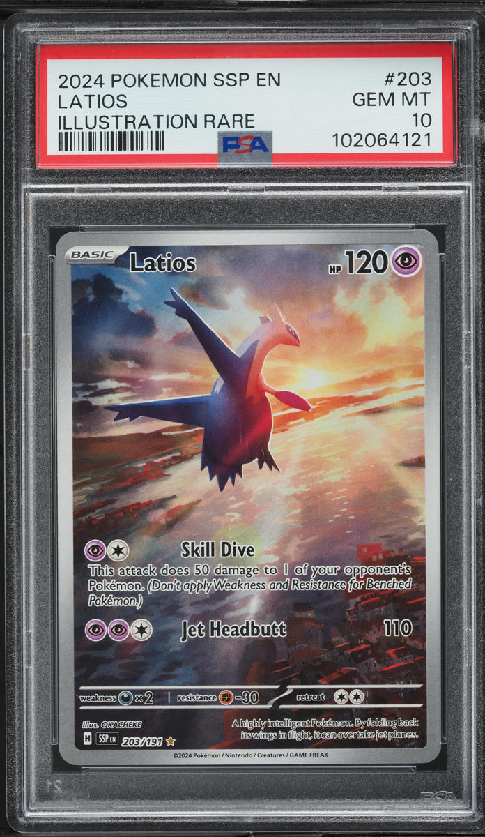 2024 Pokemon Scarlet & Violet Surging Sparks IR Latios #203 PSA 10 GEM MINT
