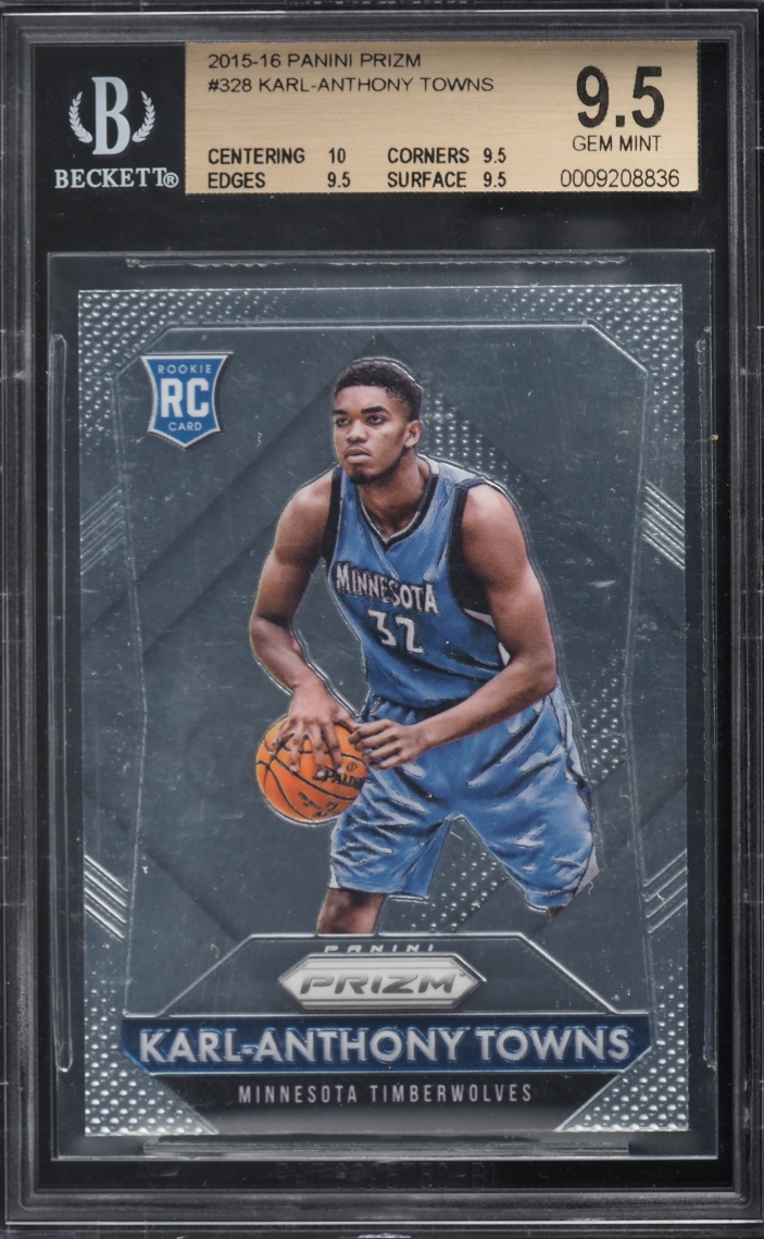2015 Panini Prizm Karl-Anthony Towns ROOKIE #328 BGS 9.5 GEM MINT