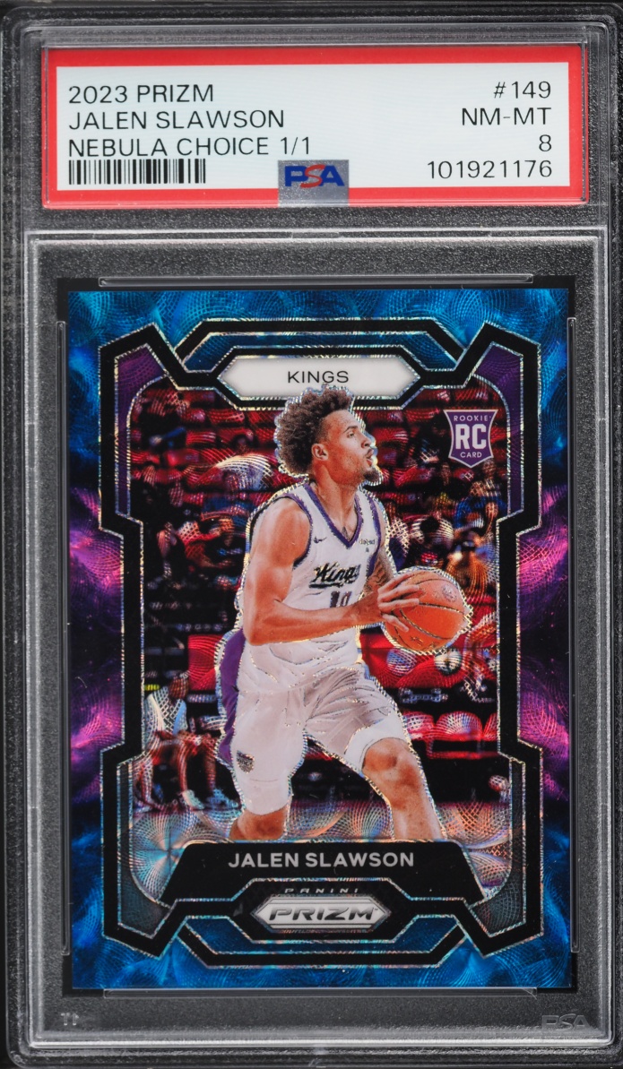 2023 Panini Prizm Nebula Choice Jalen Slawson ROOKIE 1/1 #149 PSA 8 NM-MT
