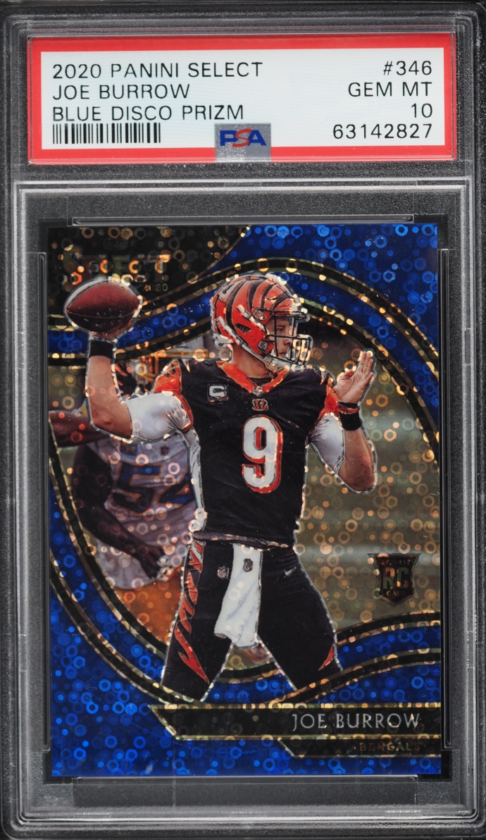 2020 Select Field Level Blue Disco Prizm Joe Burrow ROOKIE /25 #346 PSA 10 GEM MINT