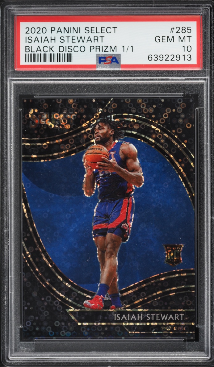 2020 Select Courtside Black Disco Prizm Isaiah Stewart ROOKIE 1/1 #285 PSA 10 GEM MINT