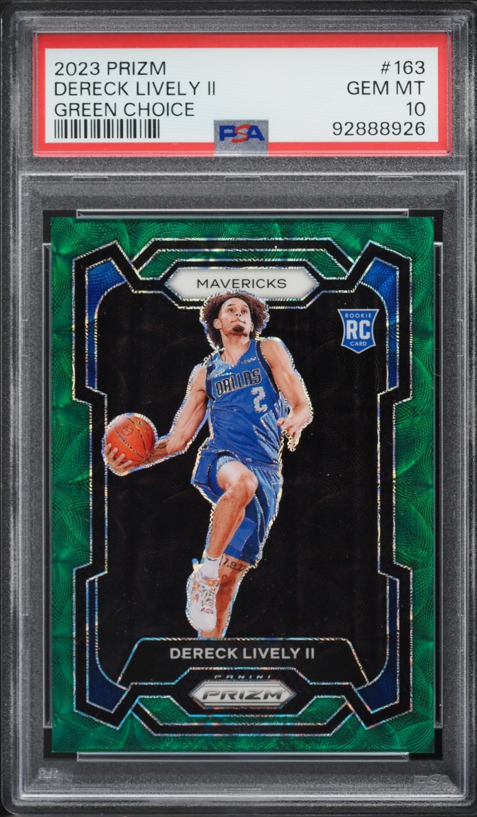 2023 Panini Prizm Green Choice Dereck Lively II ROOKIE /8 #163 PSA 10 GEM MINT