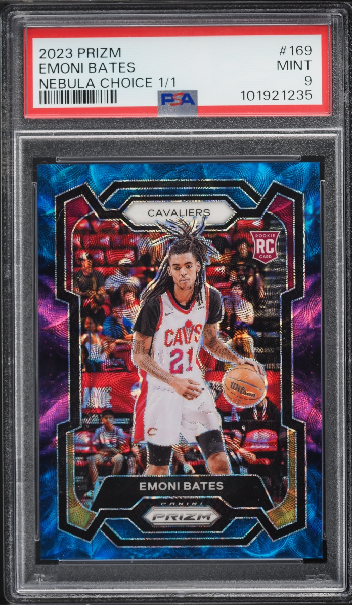 2023 Panini Prizm Nebula Choice Emoni Bates ROOKIE 1/1 #169 PSA 9 MINT