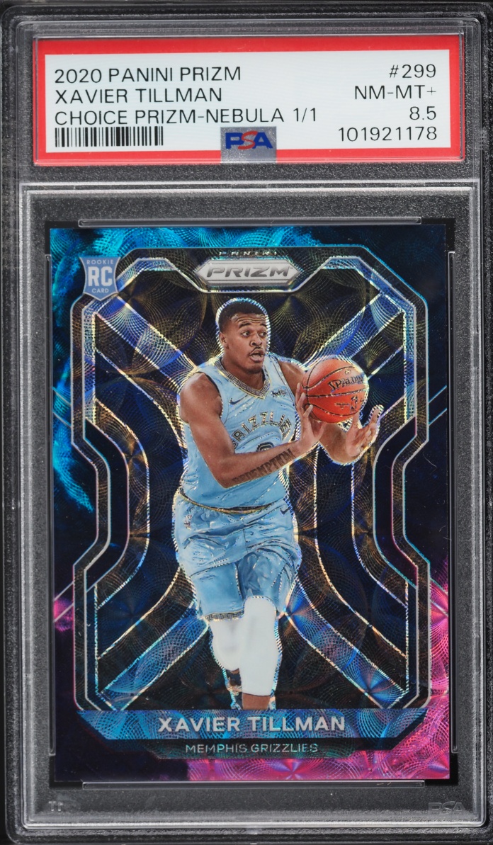 2020 Panini Prizm Choice Nebula Xavier Tillman ROOKIE 1/1 #299 PSA 8.5 NM-MT+