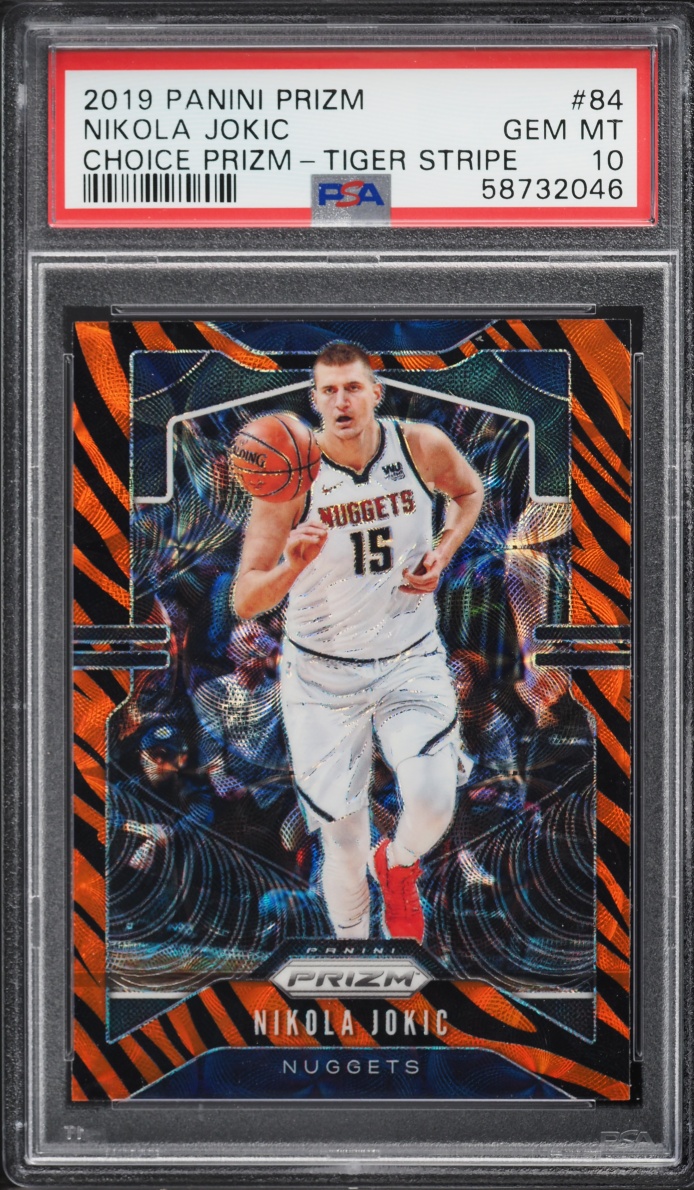 2019 Panini Prizm Choice Tiger Stripe Nikola Jokic #84 PSA 10 GEM MINT