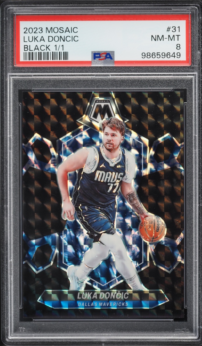 2023 Panini Mosaic Black Luka Doncic 1/1 #31 PSA 8 NM-MT