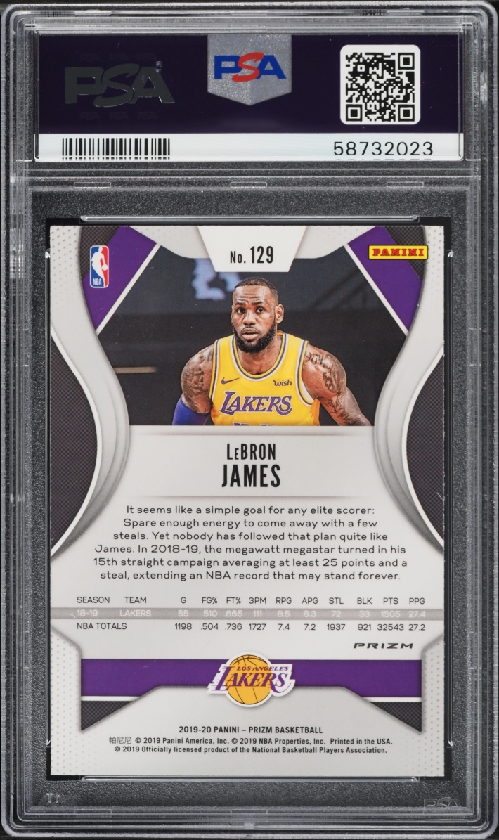 2019 Panini Prizm Silver LeBron James #129 PSA 10 GEM MINT