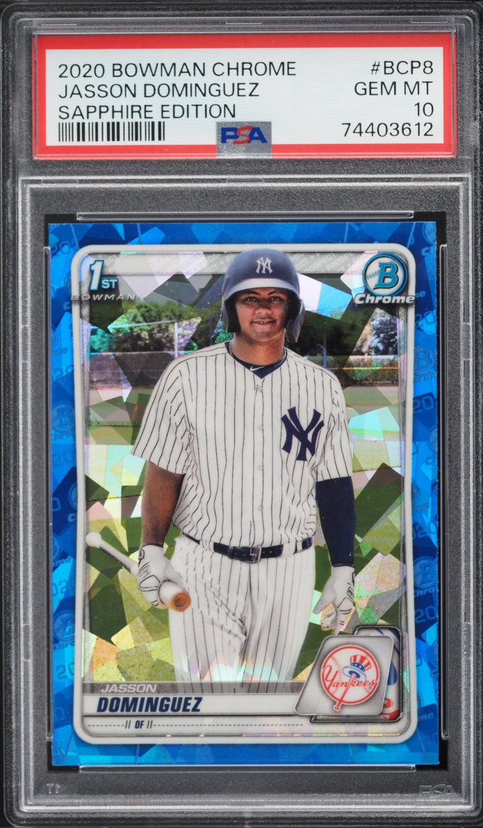 2020 Bowman Chrome Sapphire Edition Jasson Dominguez PROSPECT #BCP-8 PSA 10 GEM MINT