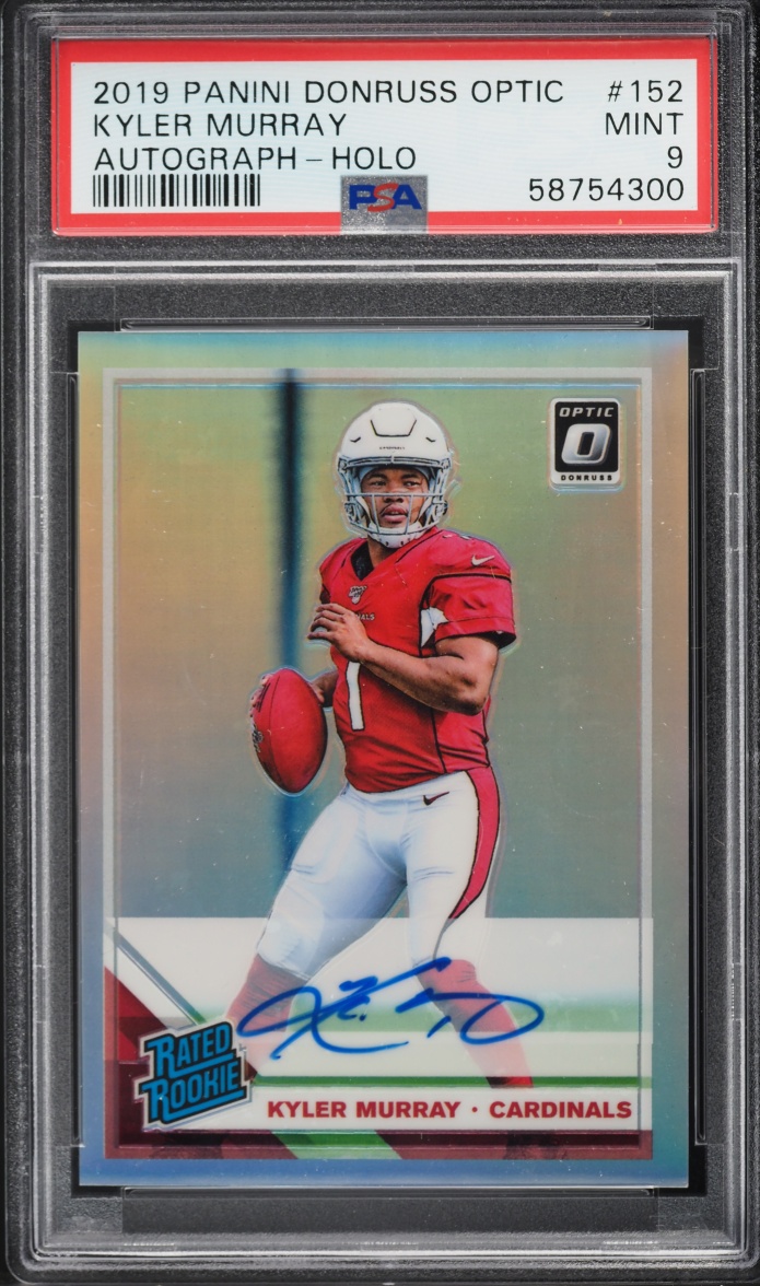 2019 Donruss Optic Holo Prizm Kyler Murray ROOKIE AUTO /99 #152 PSA 9 MINT