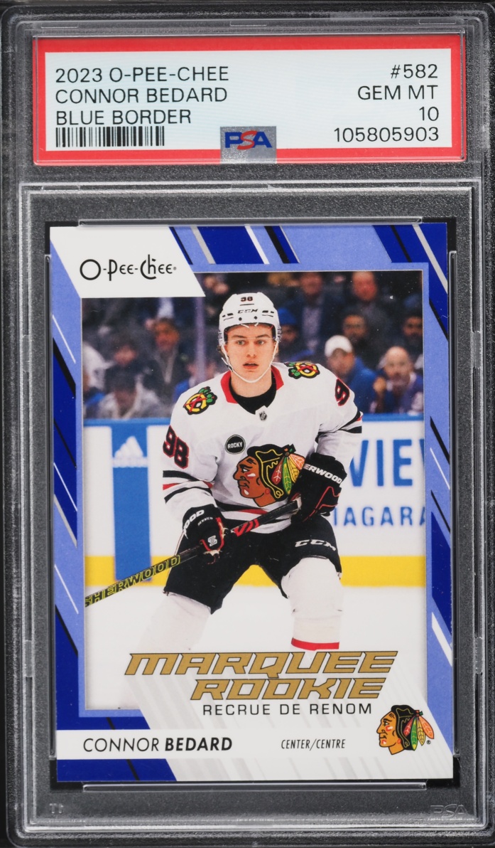 2023 O-Pee-Chee Blue Border Connor Bedard ROOKIE #582 PSA 10 GEM MINT