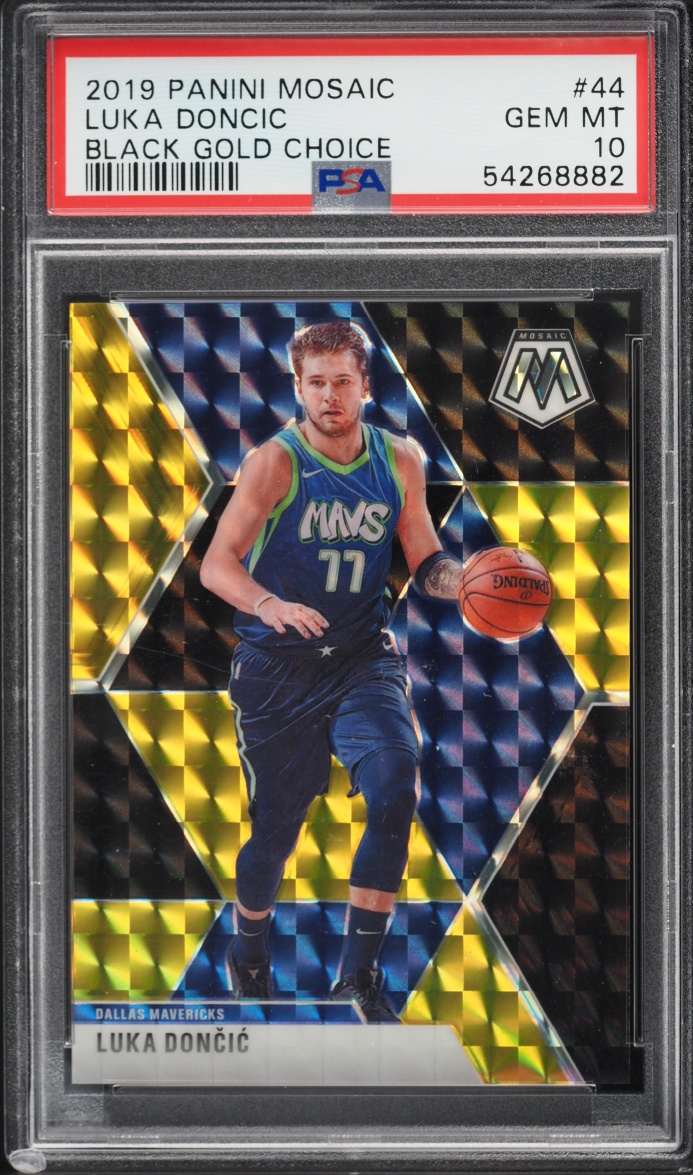 2019 Panini Mosaic Black Gold Choice Luka Doncic 1/8 #44 PSA 10 GEM MINT