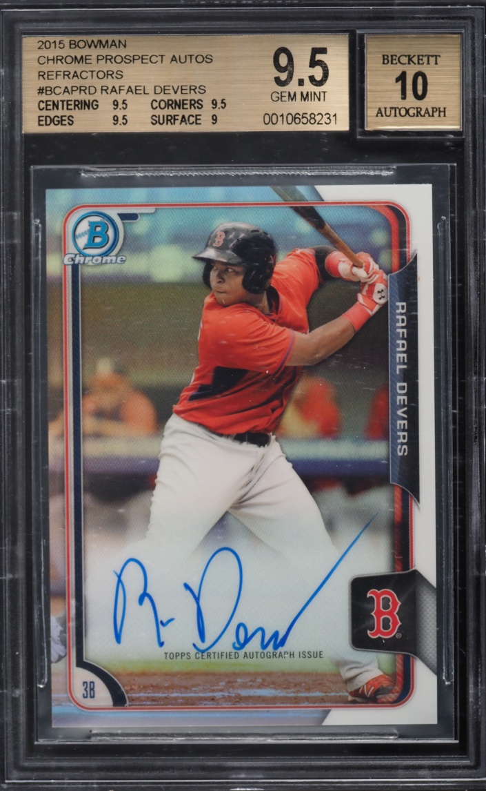 2015 Bowman Chrome Refractor Rafael Devers PROSPECT AUTO /499 #BCAP-RD BGS 9.5 GEM MINT