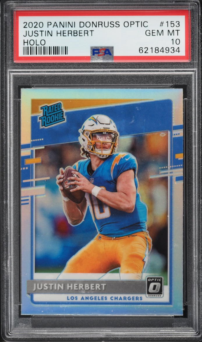 2020 Donruss Optic Holo Justin Herbert ROOKIE #153 PSA 10 GEM MINT