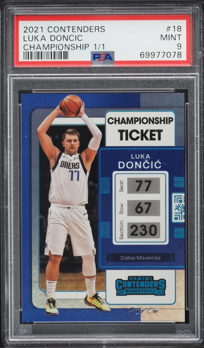 2021 Panini Contenders Championship Luka Doncic 1/1 #18 PSA 9 MINT