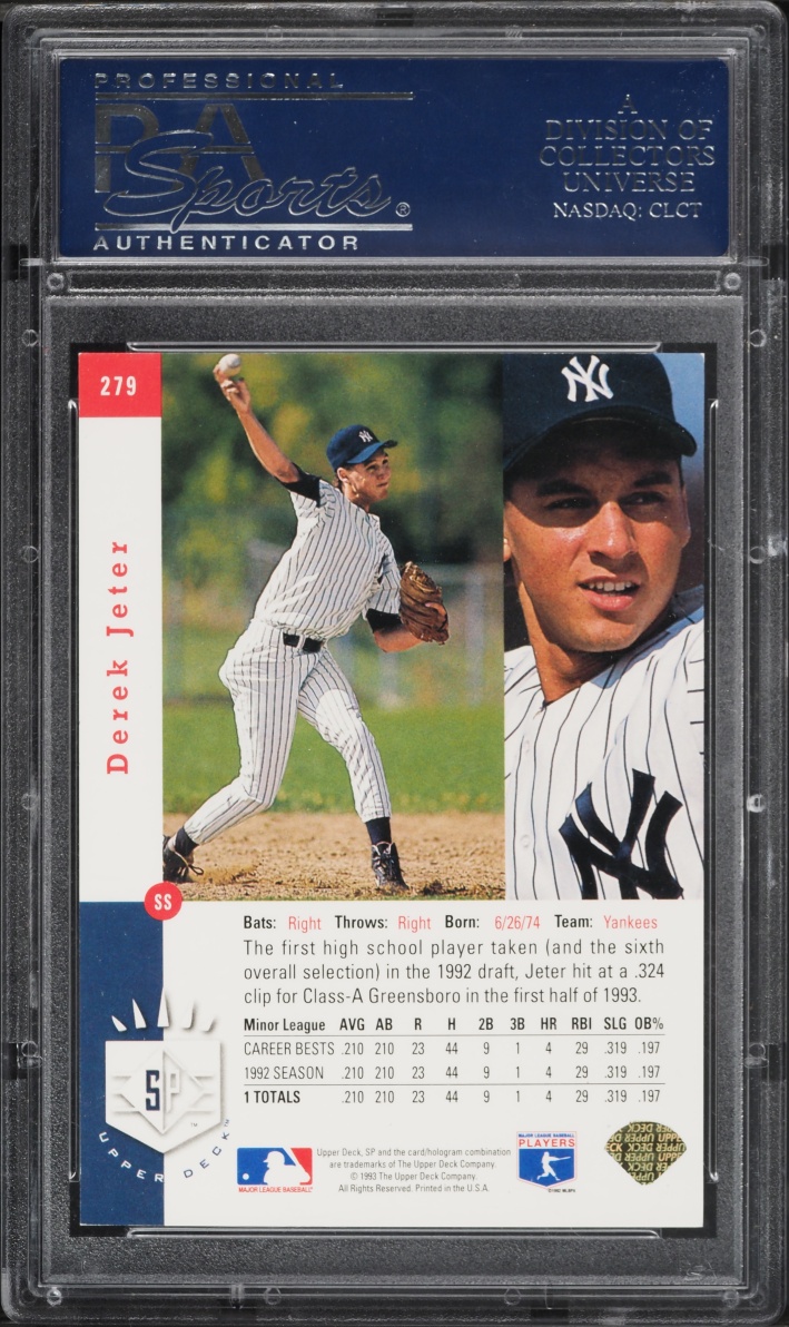 1993 SP Foil Derek Jeter ROOKIE #279 PSA 8 NM-MT