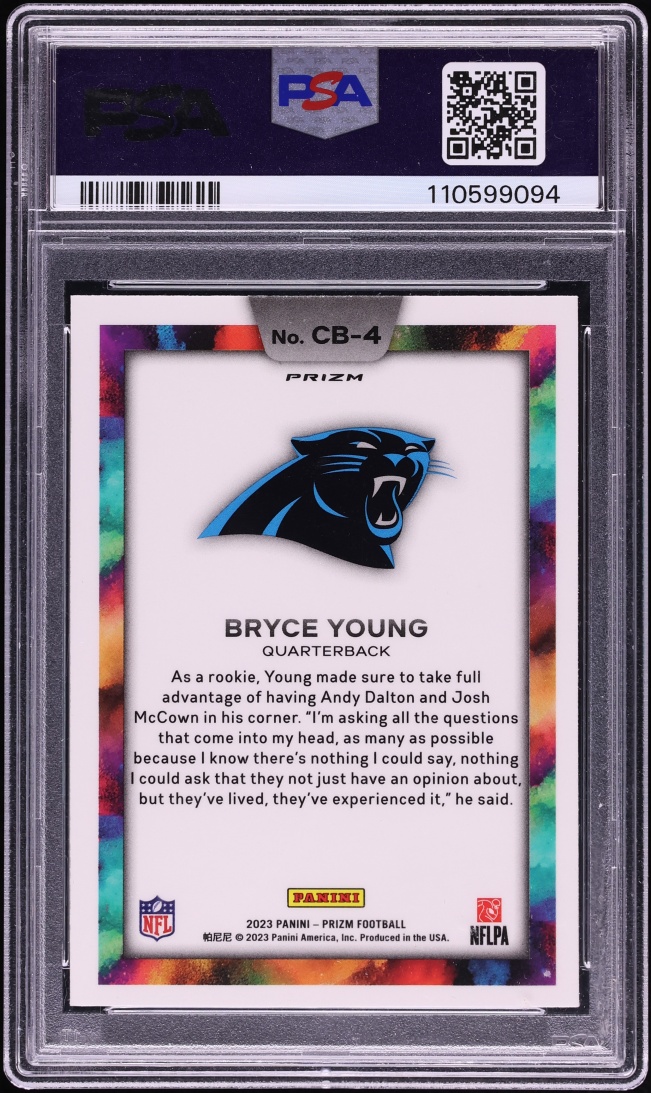 2023 Panini Prizm Color Blast Bryce Young ROOKIE #CB-4 PSA 10 GEM MINT