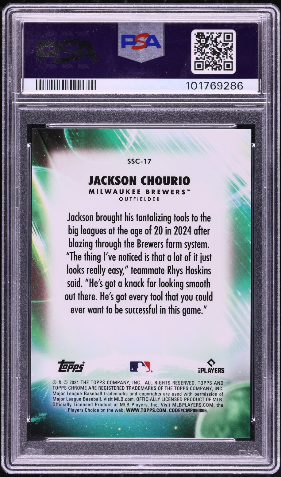 2024 Topps Chrome Update Stratospheric Stars Red Jackson Chourio RC /5 PSA 10