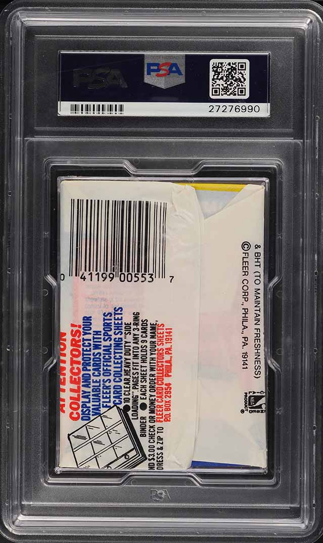 1988 Fleer Basketball Wax Pack Michael Jordan Sticker Back PSA 8 NM-MT - Photo 2