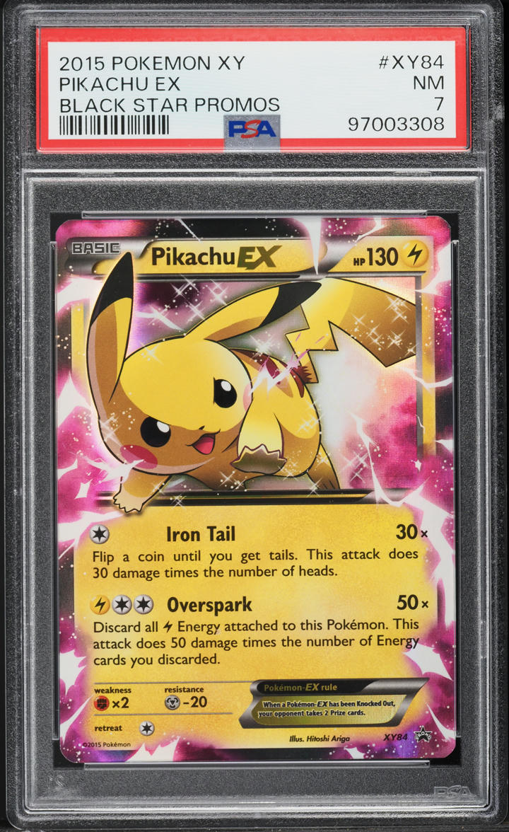 2015 Pokemon XY Black Star Promo Pikachu EX #XY84 PSA 7 NRMT