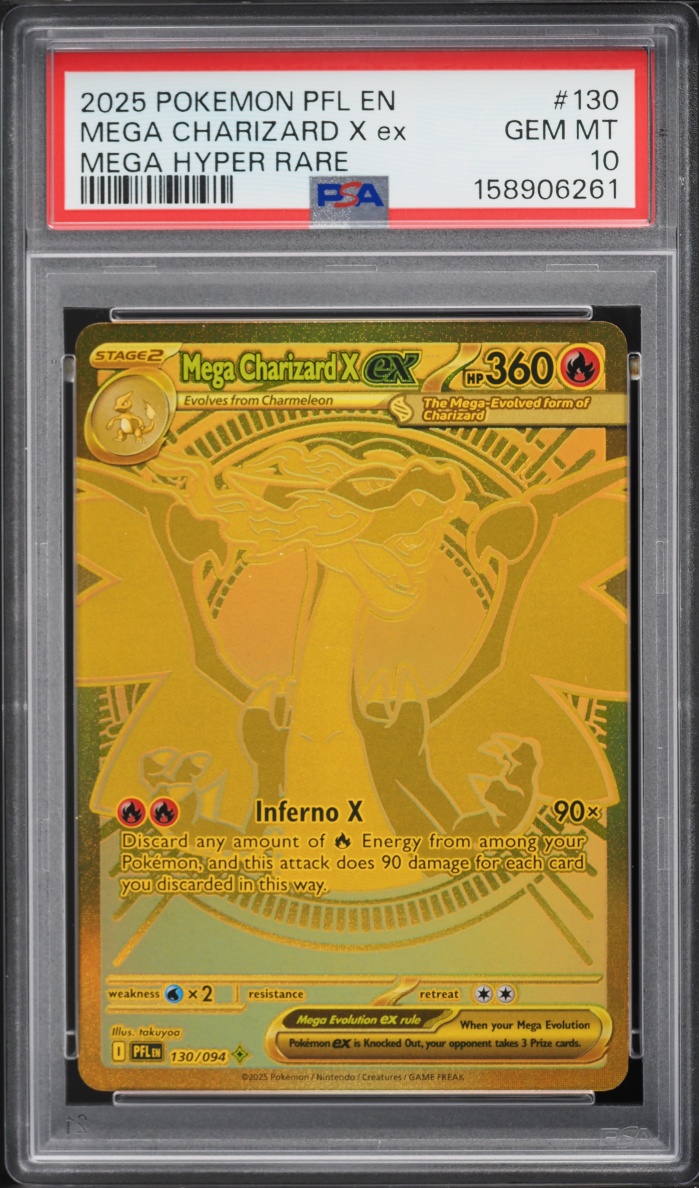 2025 Pokemon Mega Evolution Phantasmal Flames MHR Mega Charizard X Ex #130 PSA 10 GEM MINT