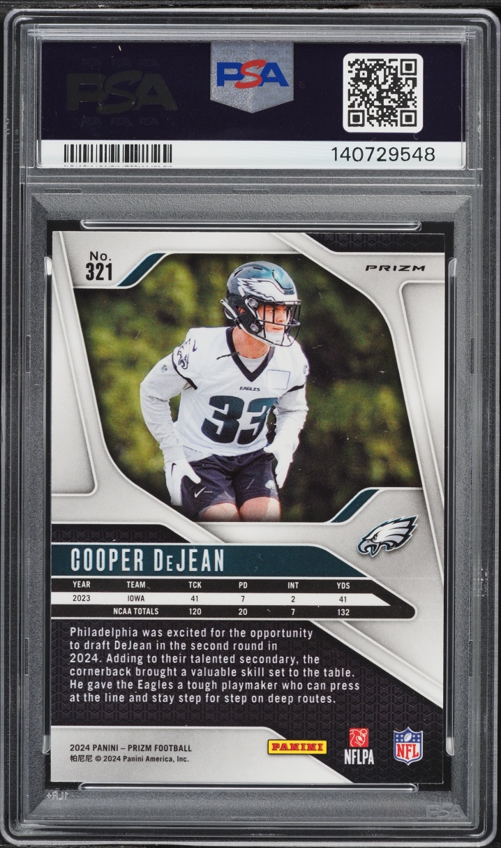 2024 Panini Prizm Silver Cooper DeJean ROOKIE #321 PSA 9 MINT