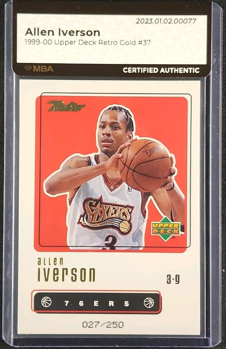 1999 Upper Deck Retro Gold Allen Iverson /250 #37 MBA AUTH