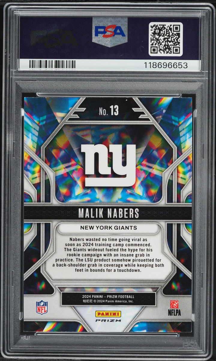 2024 Panini Prizm Prizmatic Green Malik Nabers ROOKIE #13 PSA 10 GEM MINT