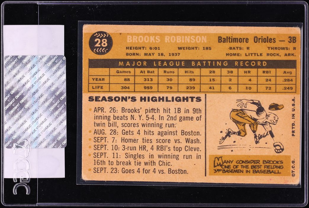 1960 Topps Brooks Robinson #28 CGC AUTH