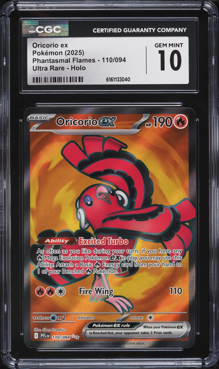 2025 Pokemon Mega Evolution Phantasmal Flames Full Art Oricorio ex #110 CGC 10 GEM MINT