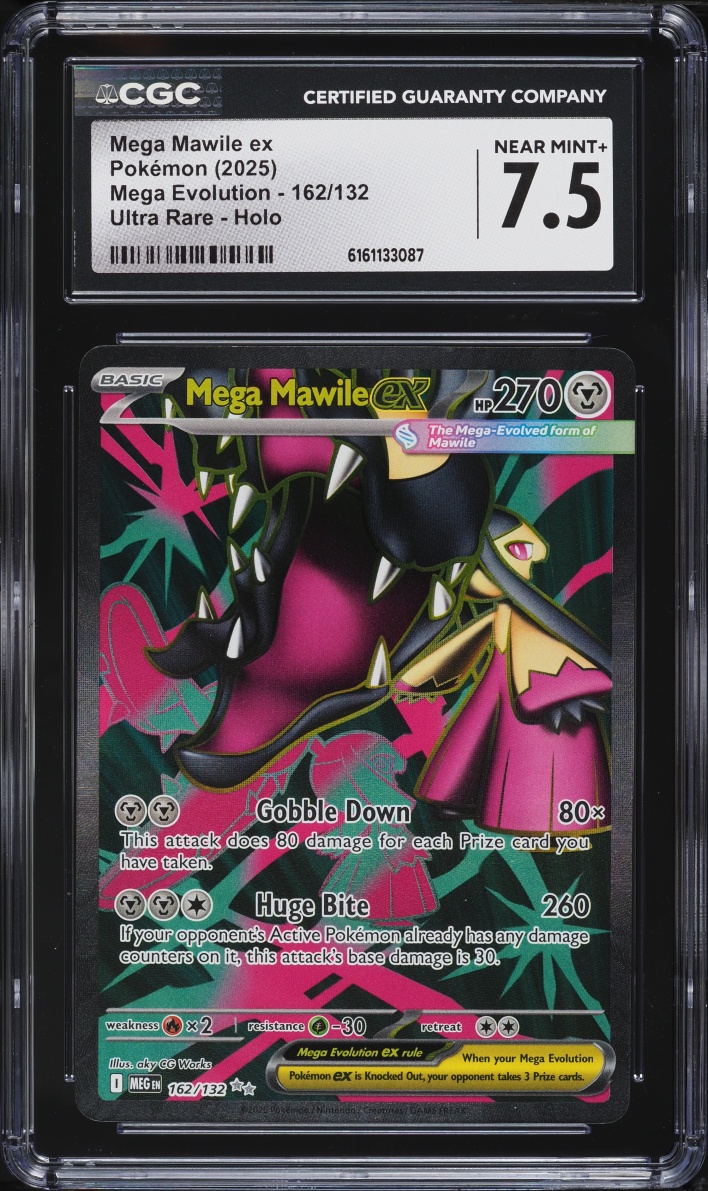 2025 Pokemon Mega Evolution Full Art Mega Mawile ex #162 CGC 7.5 NRMT+