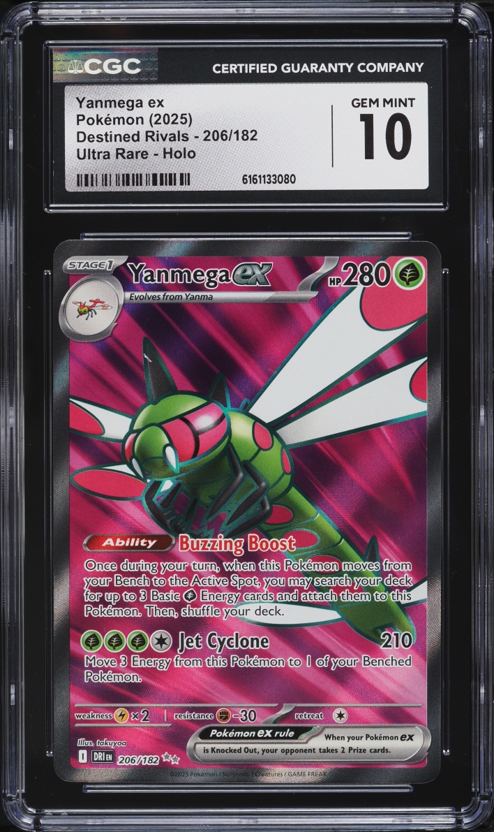 2025 Pokemon Scarlet & Violet Destined Rivals Full Art Yanmega ex #206 CGC 10 GEM MINT