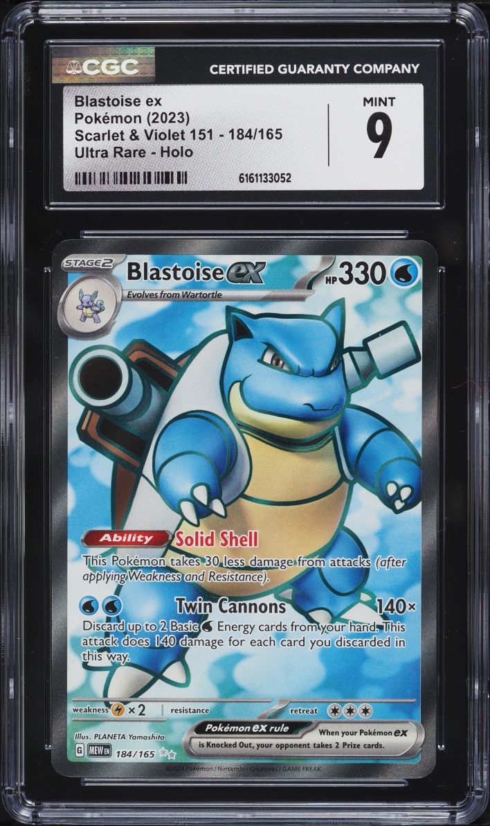 2023 Pokemon Scarlet & Violet 151 Full Art Blastoise ex #184 CGC 9 MINT