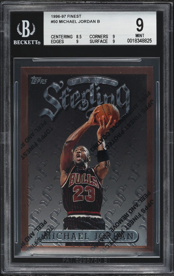 1996 Finest Basketball w/ Coating Michael Jordan #50 BGS 9 MINT