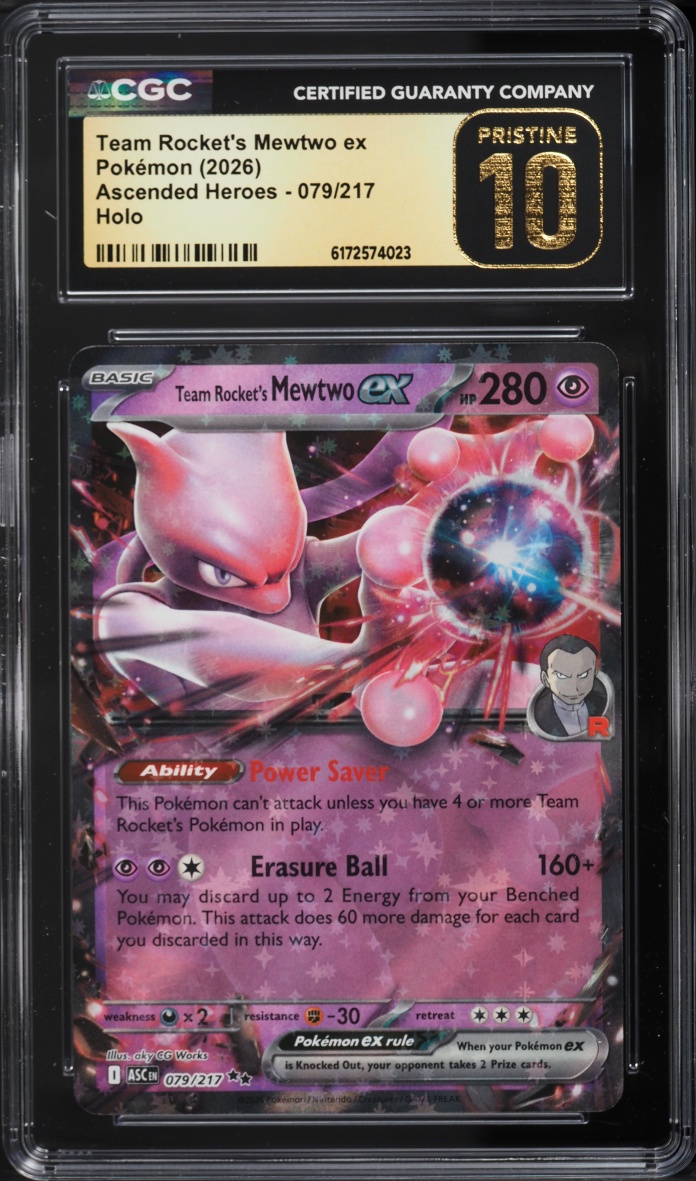 2026 Pokemon Mega Evolution Ascended Heroes Holo Team Rocket's Mewtwo ex #79 CGC 10 PRISTINE