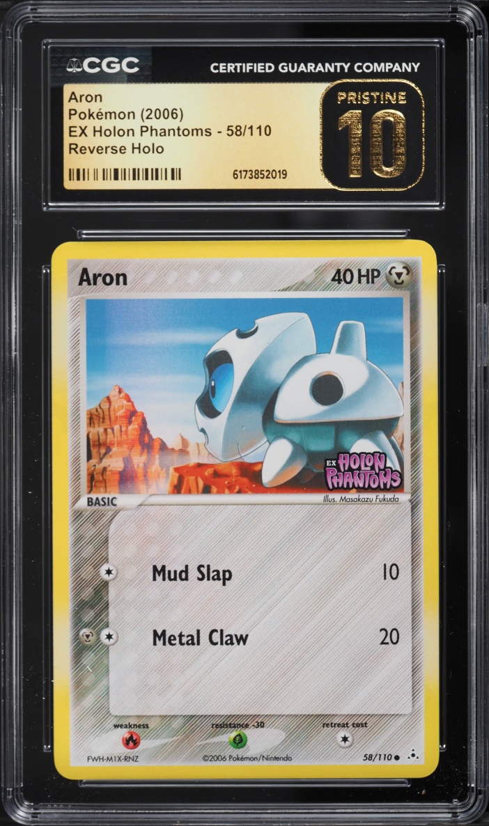 2006 Pokemon EX Holon Phantoms Reverse Holo Aron #58 CGC 10 PRISTINE