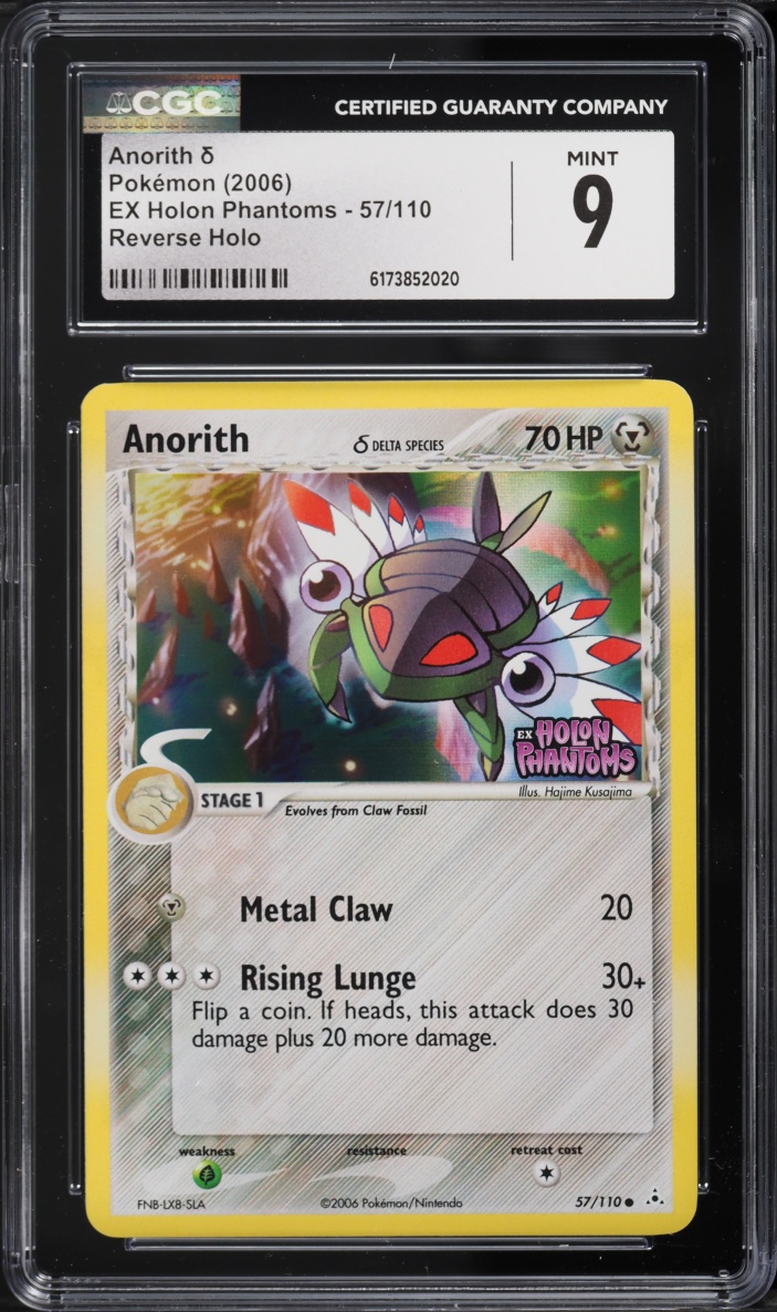 2006 Pokemon EX Holon Phantoms Reverse Holo Anorith #57 CGC 9 MINT