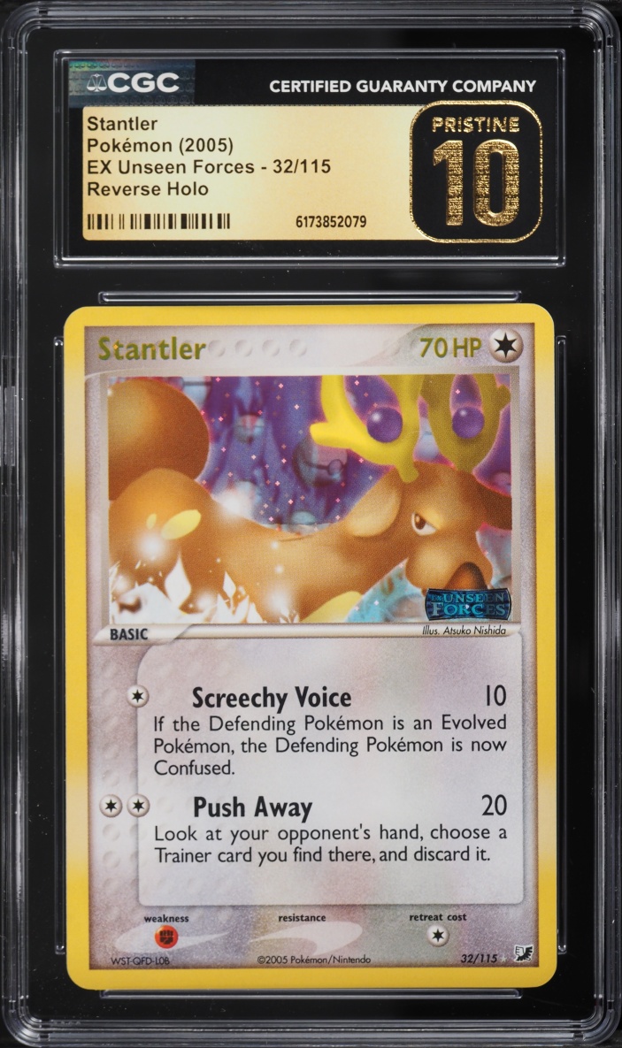 2005 Pokemon EX Unseen Forces Reverse Holo Stantler #32 CGC 10 PRISTINE
