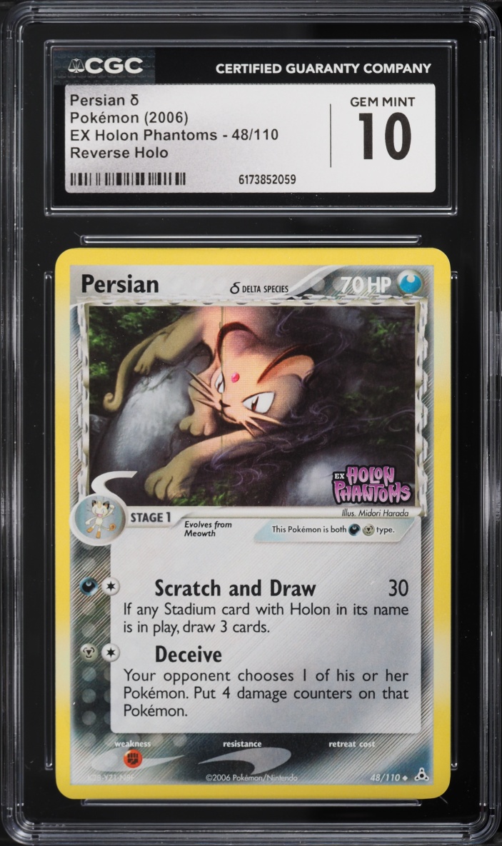 2006 Pokemon EX Holon Phantoms Reverse Holo Persian #48 CGC 10 GEM MINT