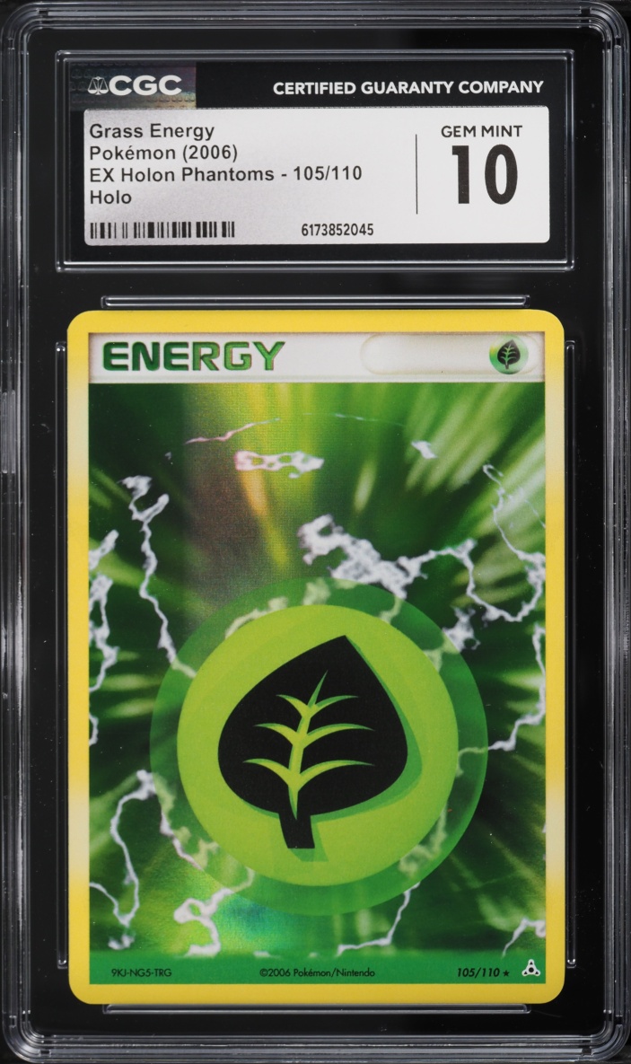 2006 Pokemon EX Holon Phantoms Holo Grass Energy #105 CGC 10 GEM MINT